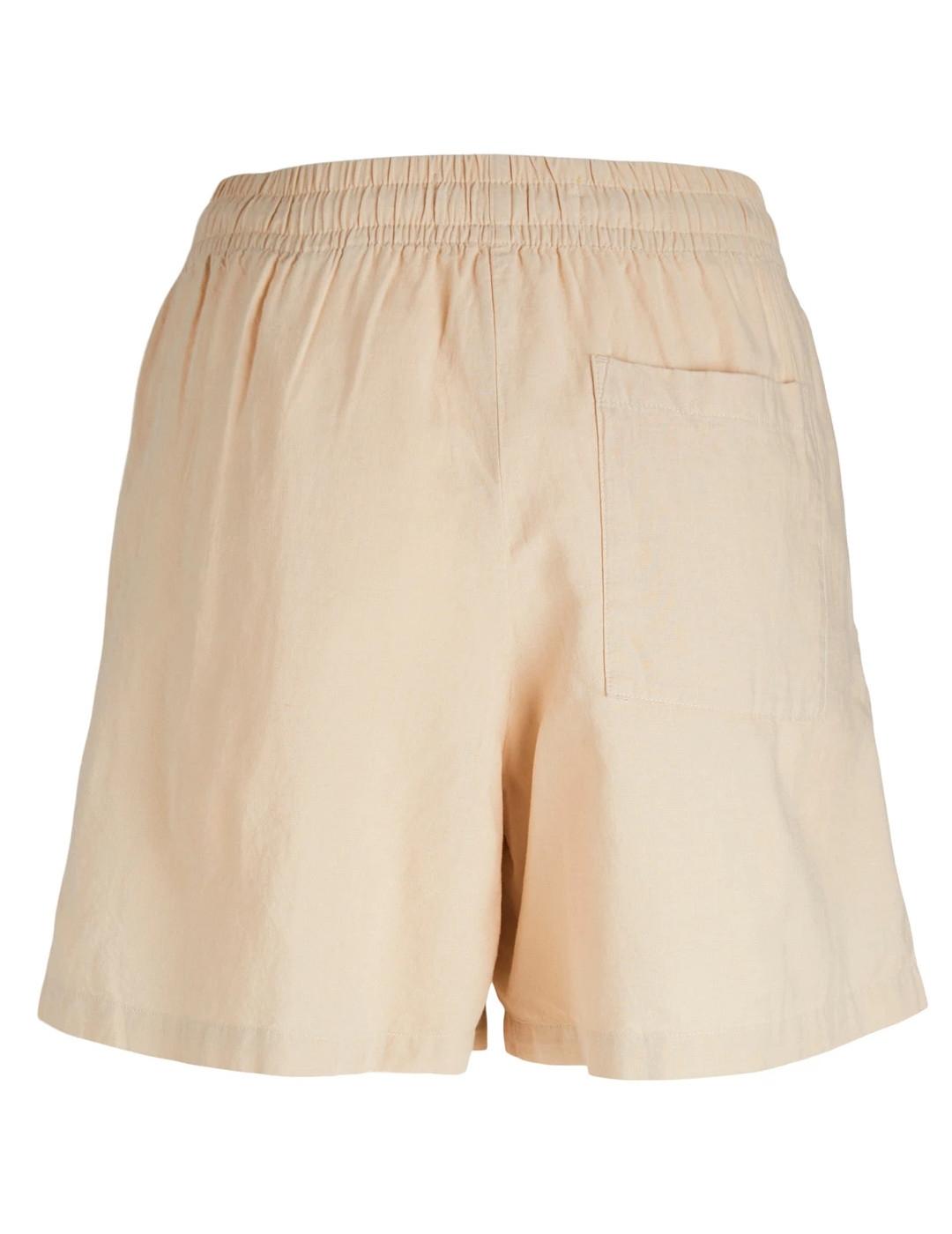 Short JJXX Amy beige lino relaxed para mujer