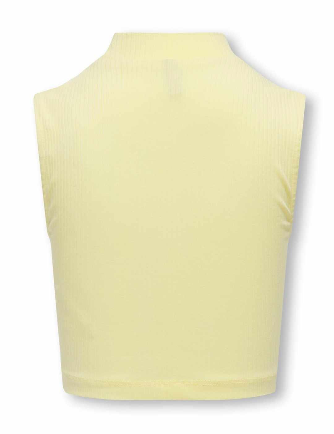 Camiseta Only Kids Linea amarillo de canalé para niña