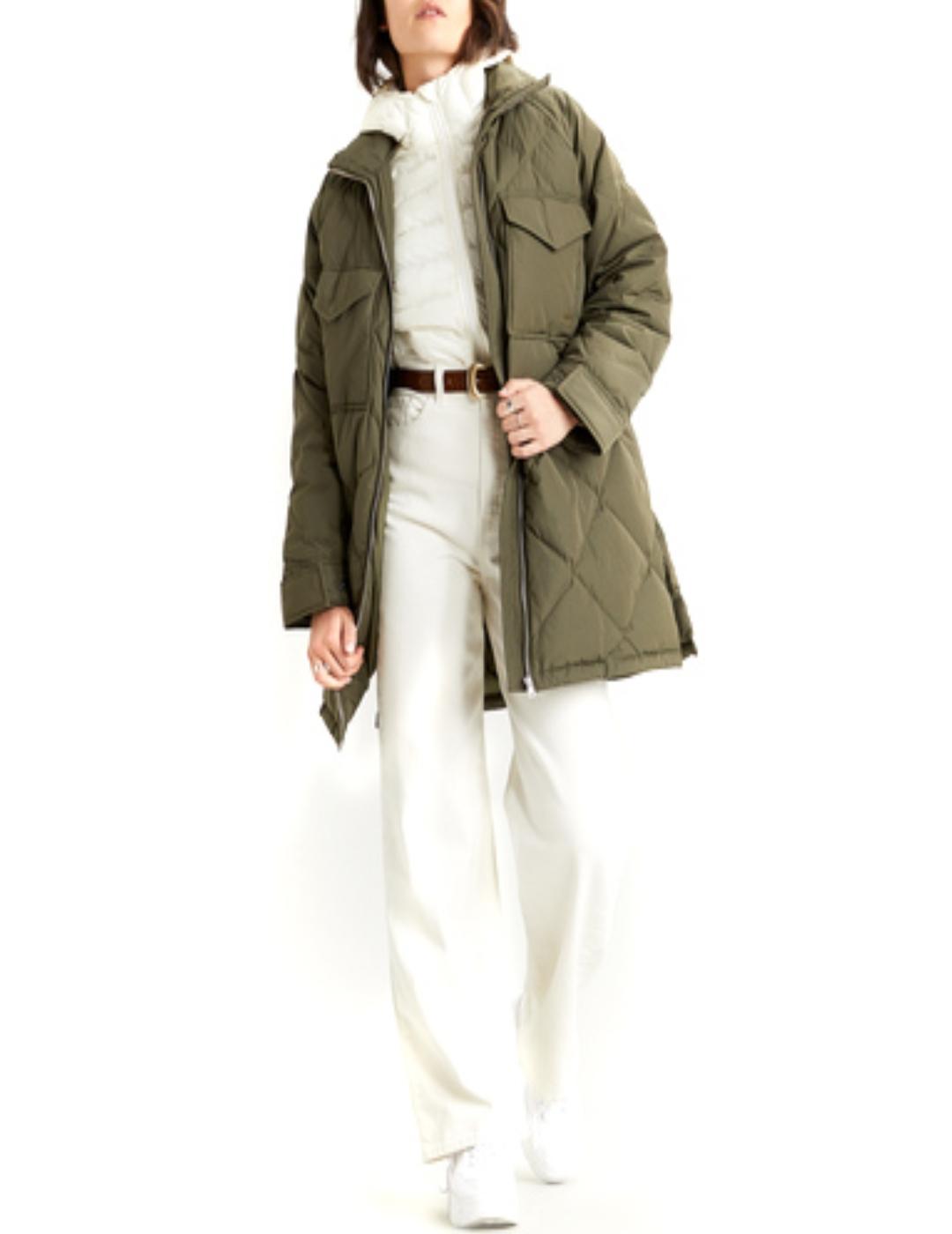 DIAMOND QUILT PUFFER OLIVE NIGHT-X