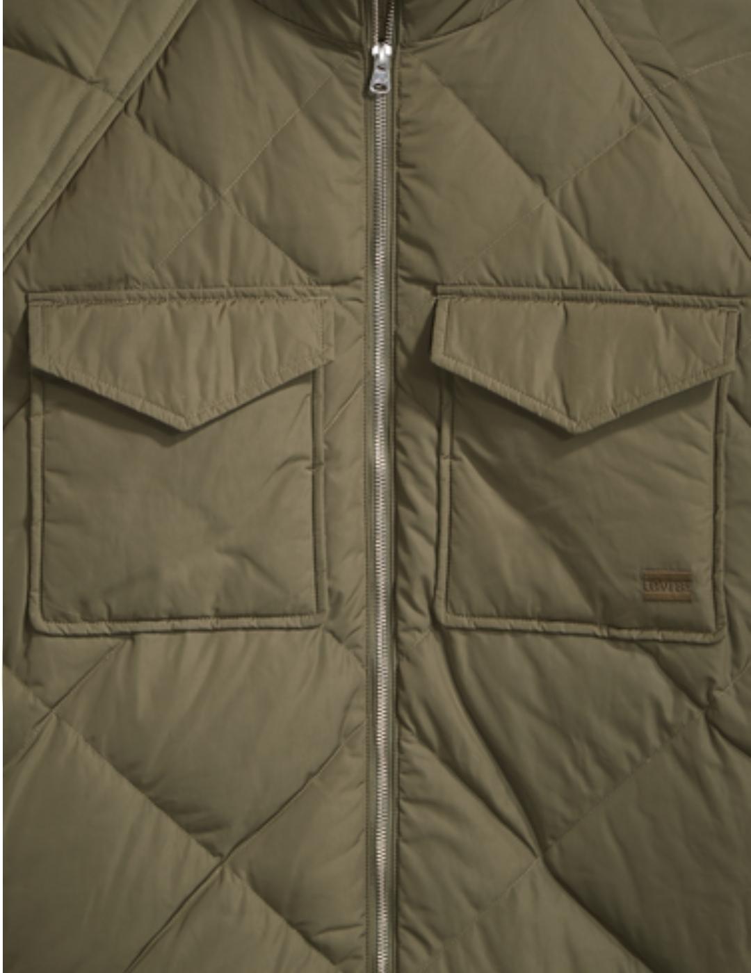 DIAMOND QUILT PUFFER OLIVE NIGHT-X