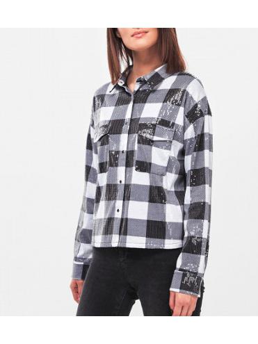 Camisa Guees cuadros negros de mujer