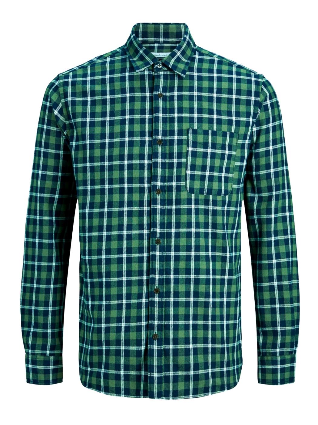 JJPLAIN PRE CHECK SHIRT FOREST-X