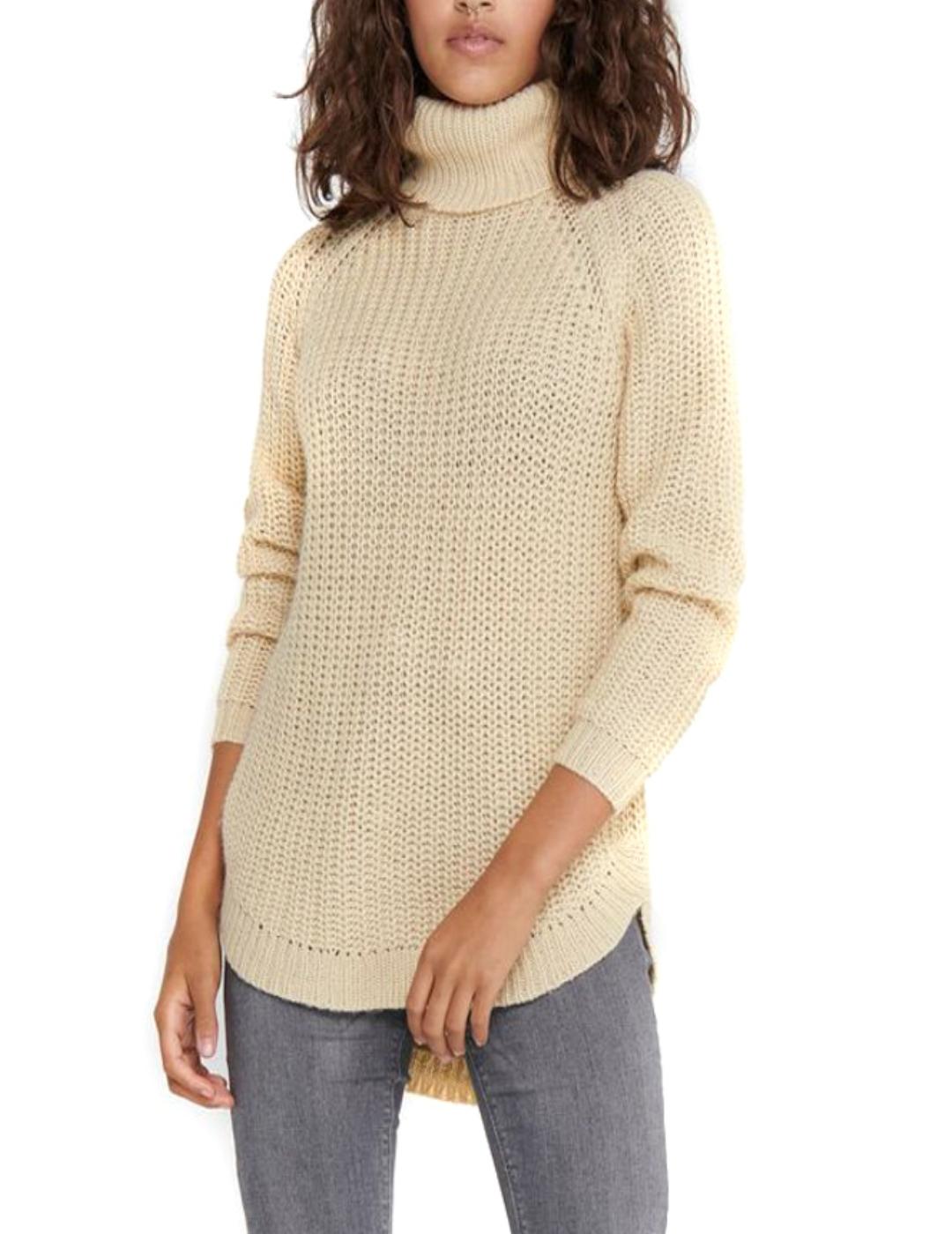 ONLNEW MELIA L/S LONG PULLOVER ALMOND-X