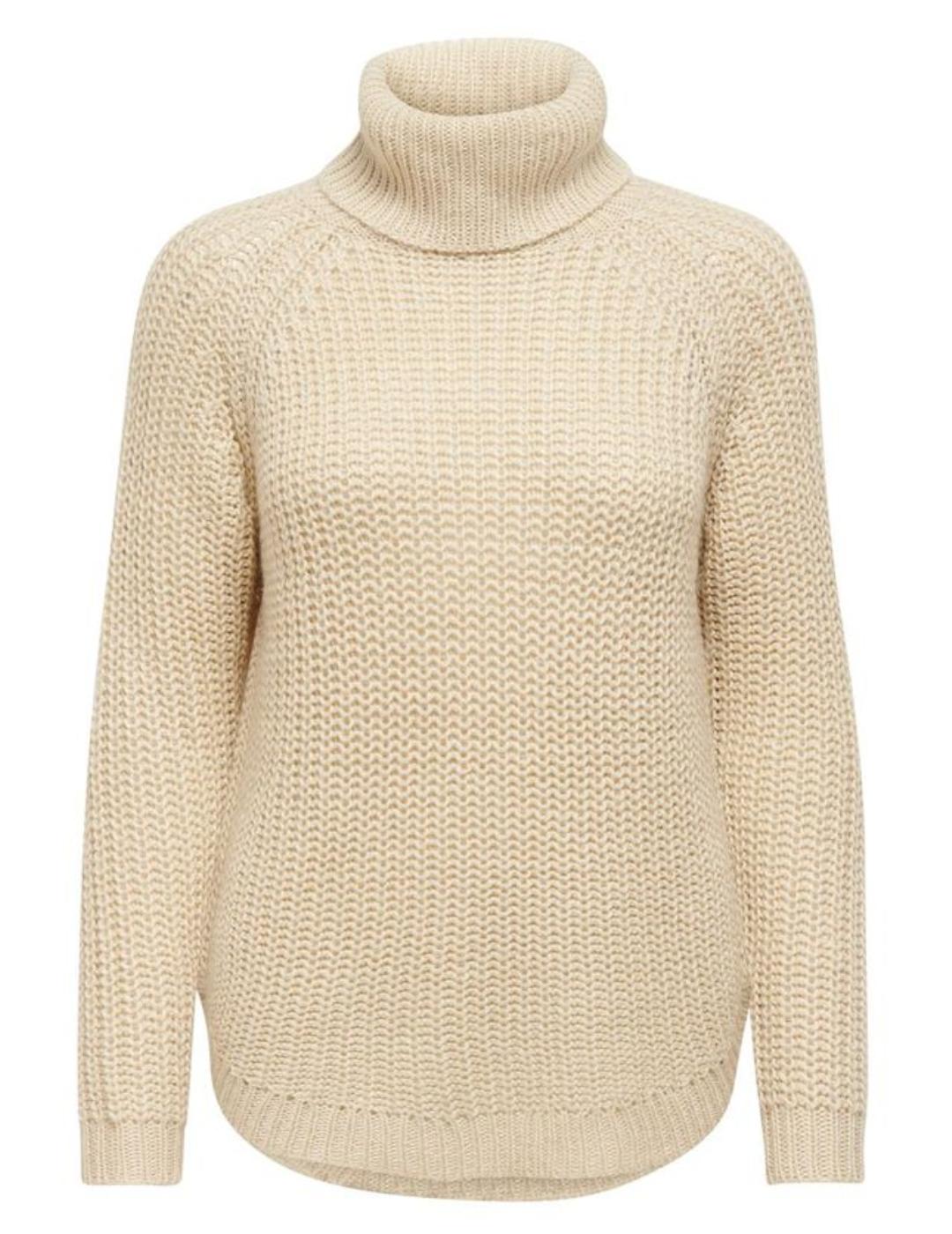 ONLNEW MELIA L/S LONG PULLOVER ALMOND-X