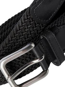 Cinturón Jack&Jones Spring trenzado negro hombre-&