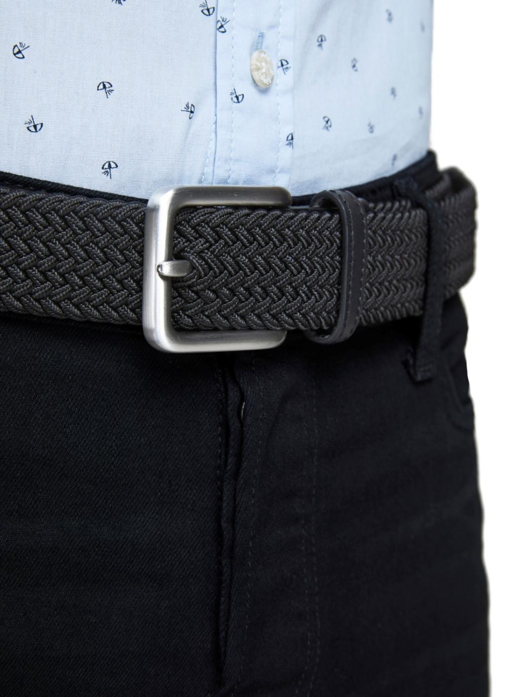 Cinturón Jack&Jones Spring trenzado negro hombre-&