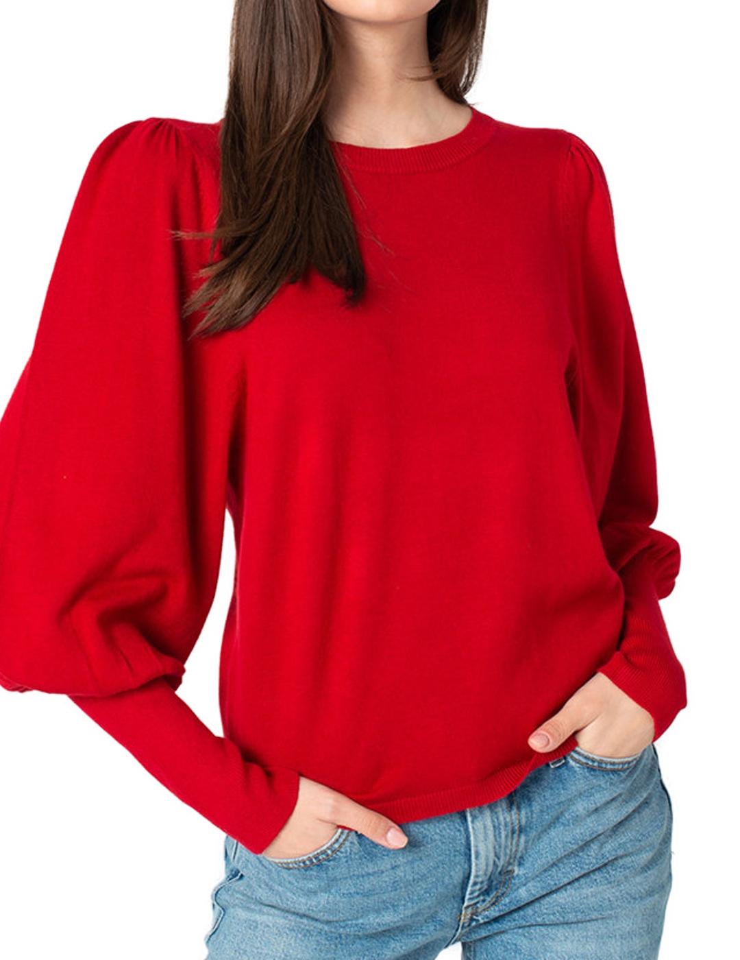 VIEMBRIS KNIT L/S TOP/JESTER RED-X