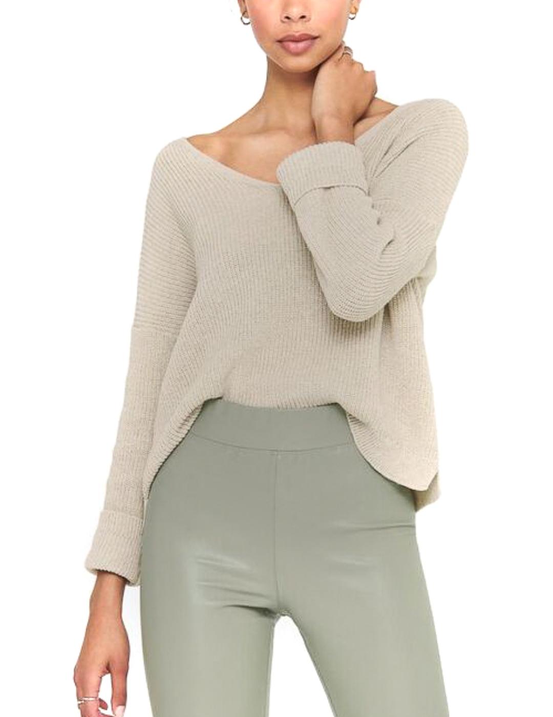 ONLBRYNN LIFE V-NECK PULLOVER PUMICE-Y