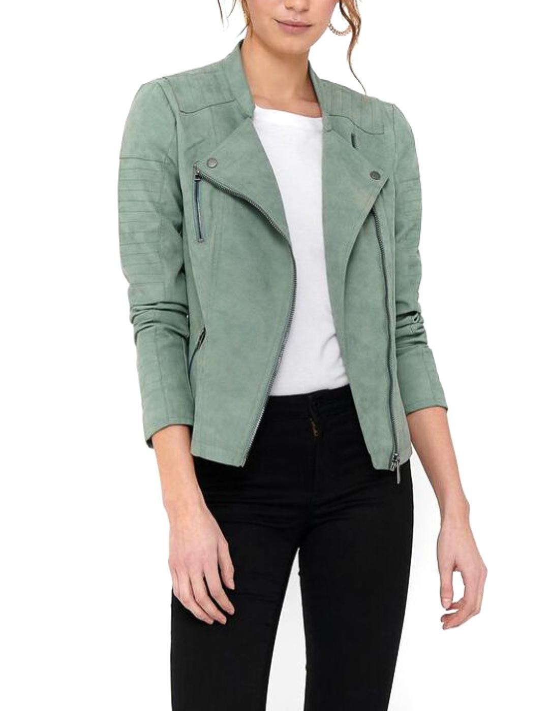 ONLAVA FAUX LEATHER BIKER CHINOIS GREEN-Y