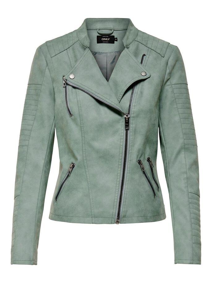 ONLAVA FAUX LEATHER BIKER CHINOIS GREEN-Y