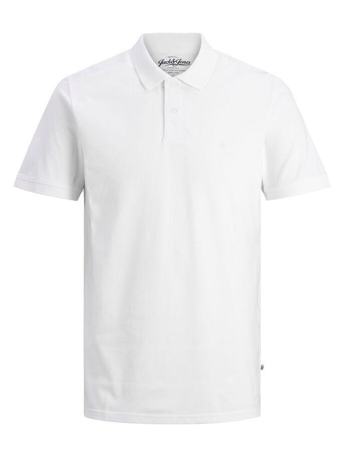 Polo Jack&Jones Noos blanco liso para hombre -&