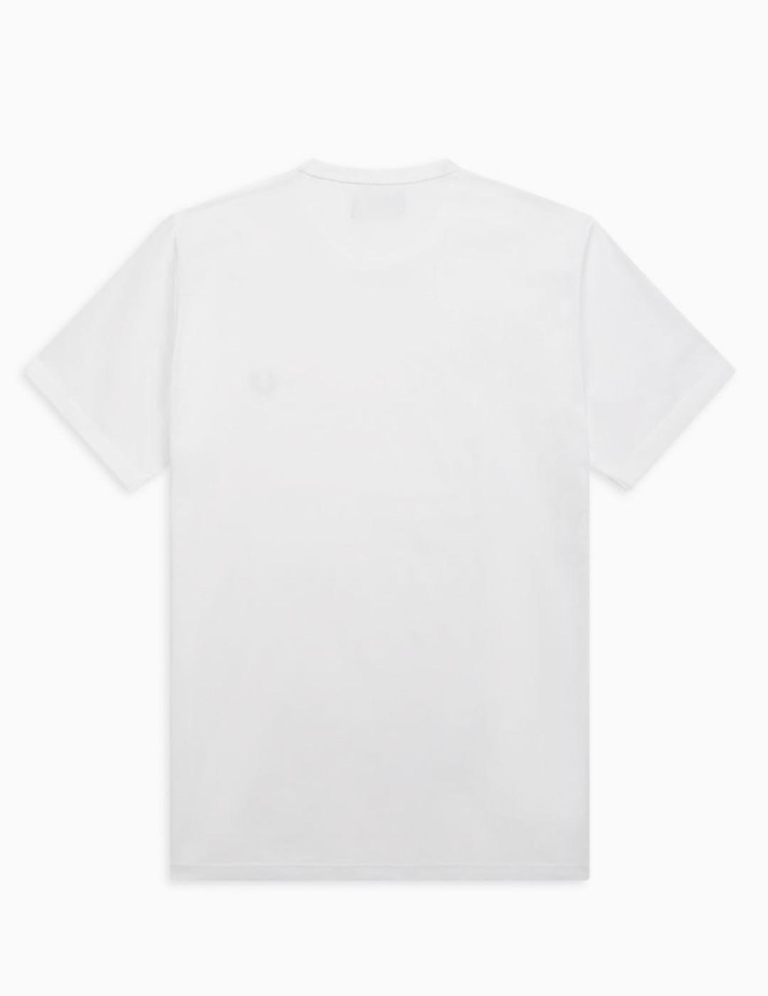 Camiseta Fred Perry BA blanco logo marino hombre-y