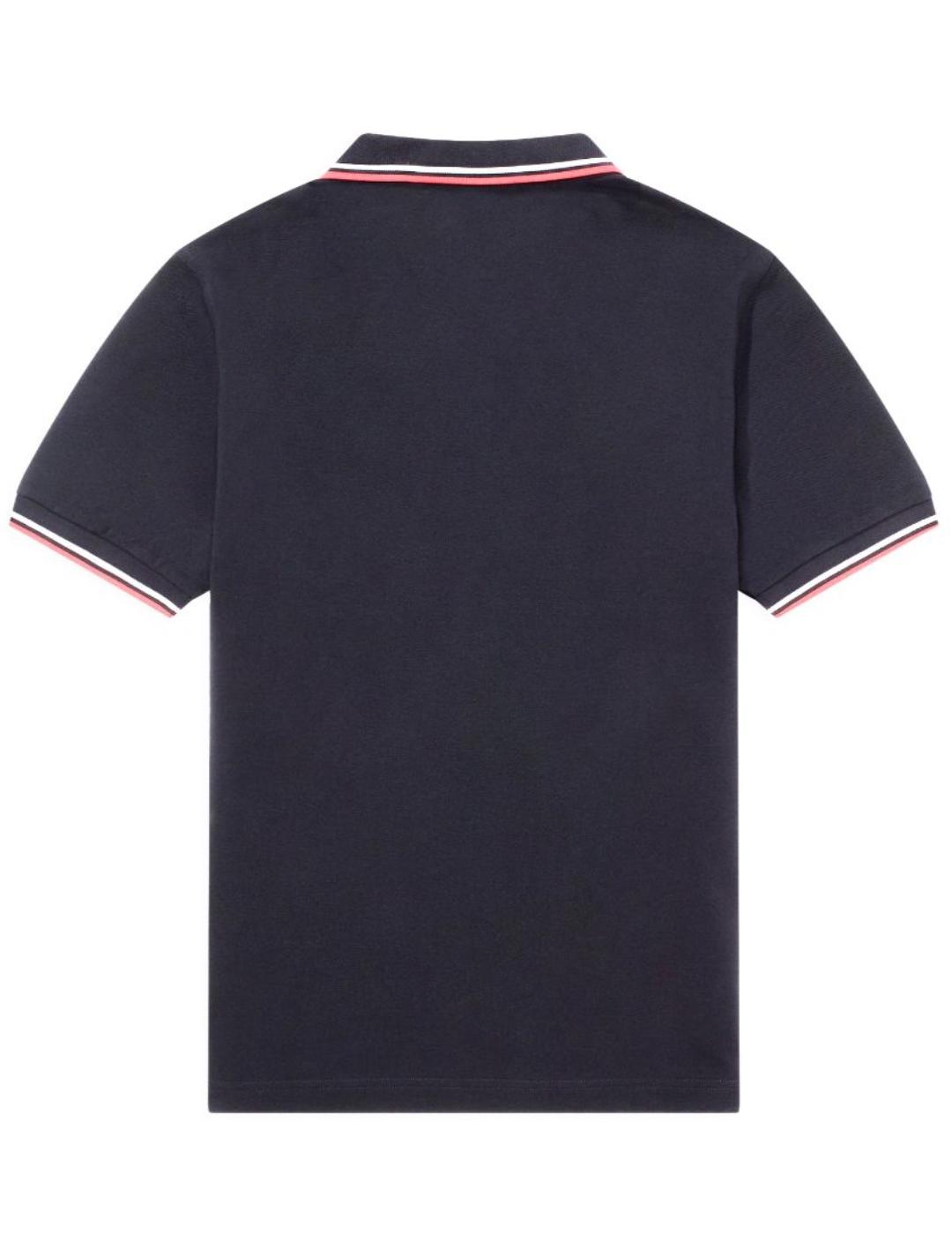 Polo Fred Perry marino franja roja para hombre-z