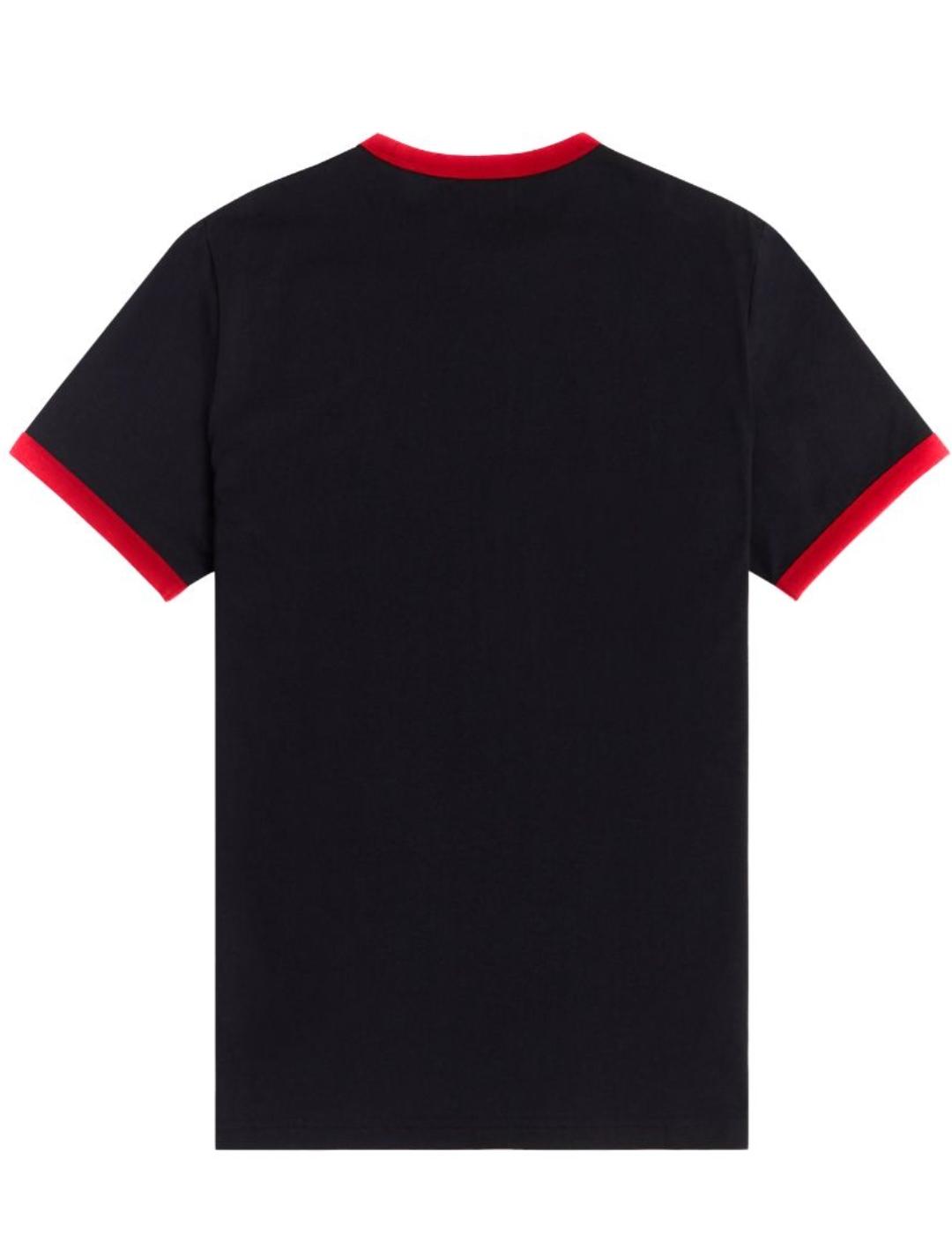 Camiseta Fred Perry marino franja roja hombre-z