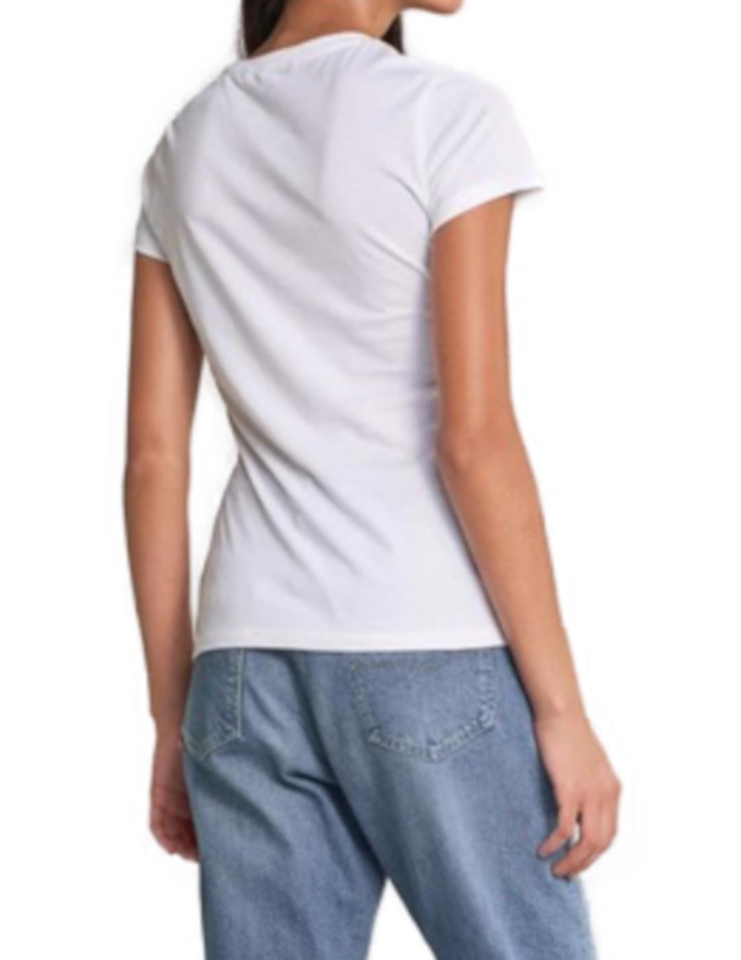 Camiseta Salsa branding blanca para mujer -b