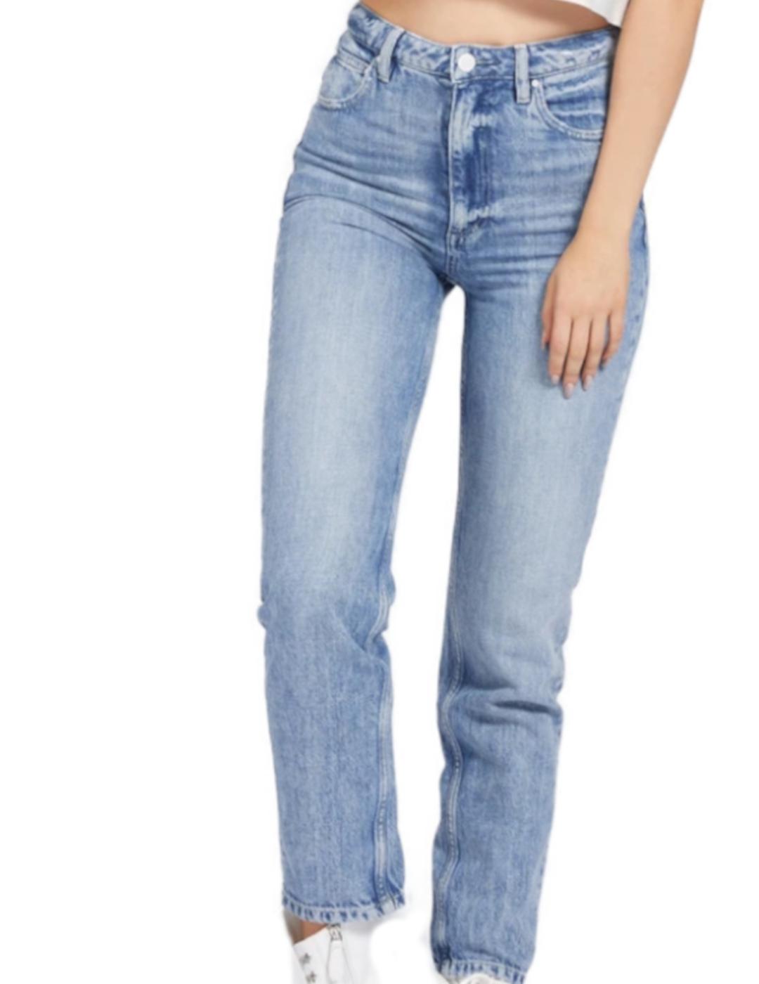 Pantalón vaquero Guess mom fit azul de mujer