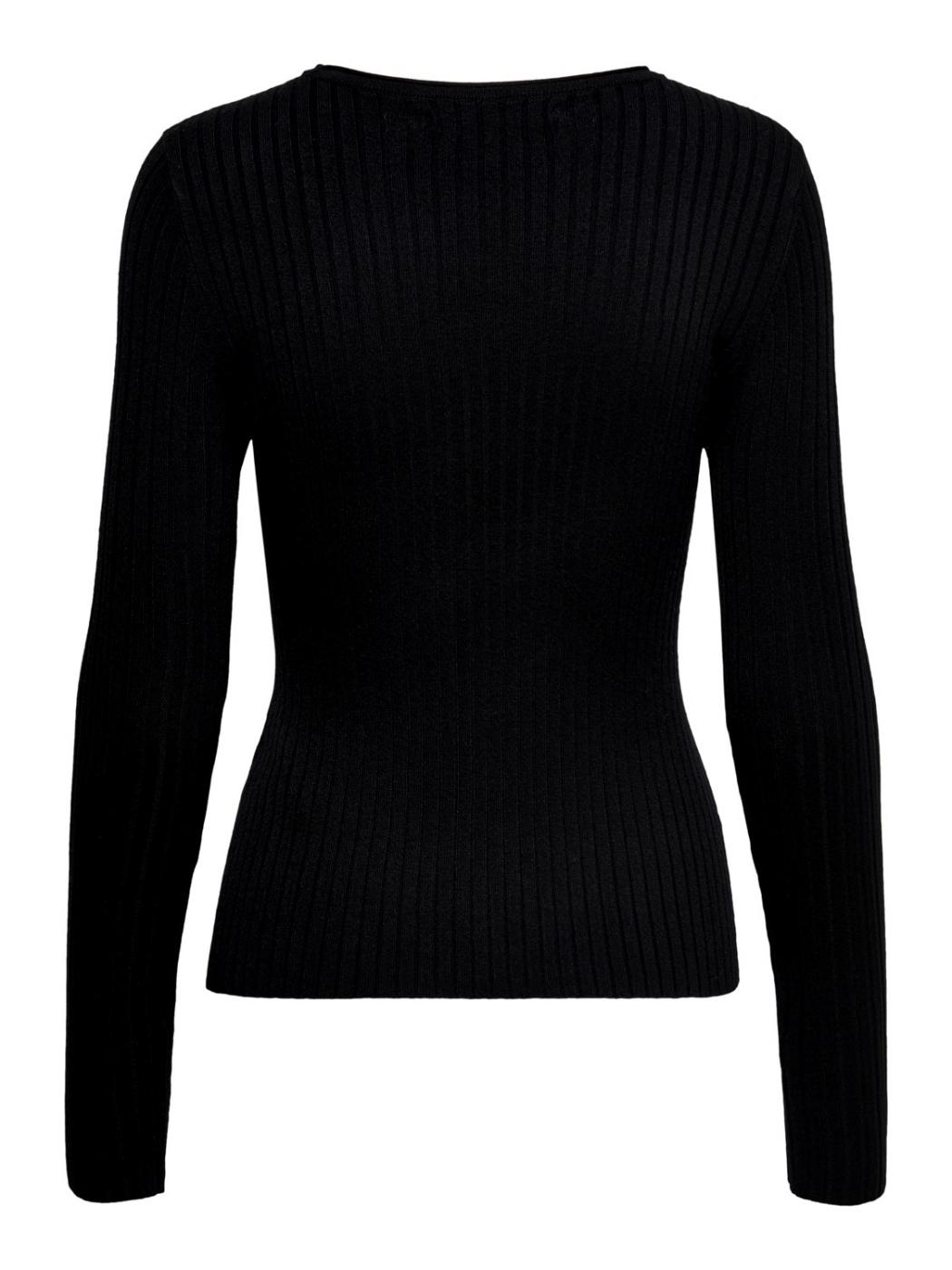 ONLNATALIA L/S RIB PULLOVER BLACK-X