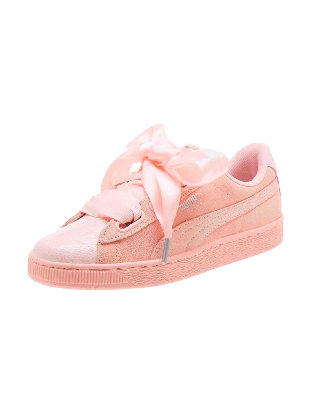 Zapatillas Puma rosa con lazo de mujer