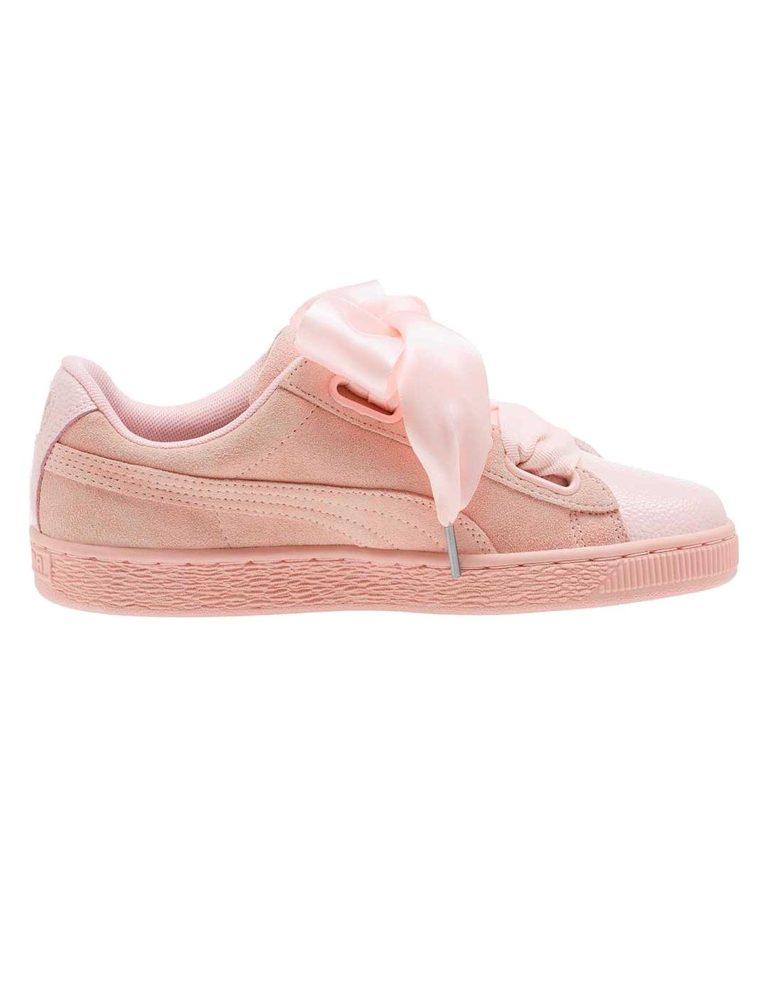 Zapatillas Puma rosa con lazo de mujer