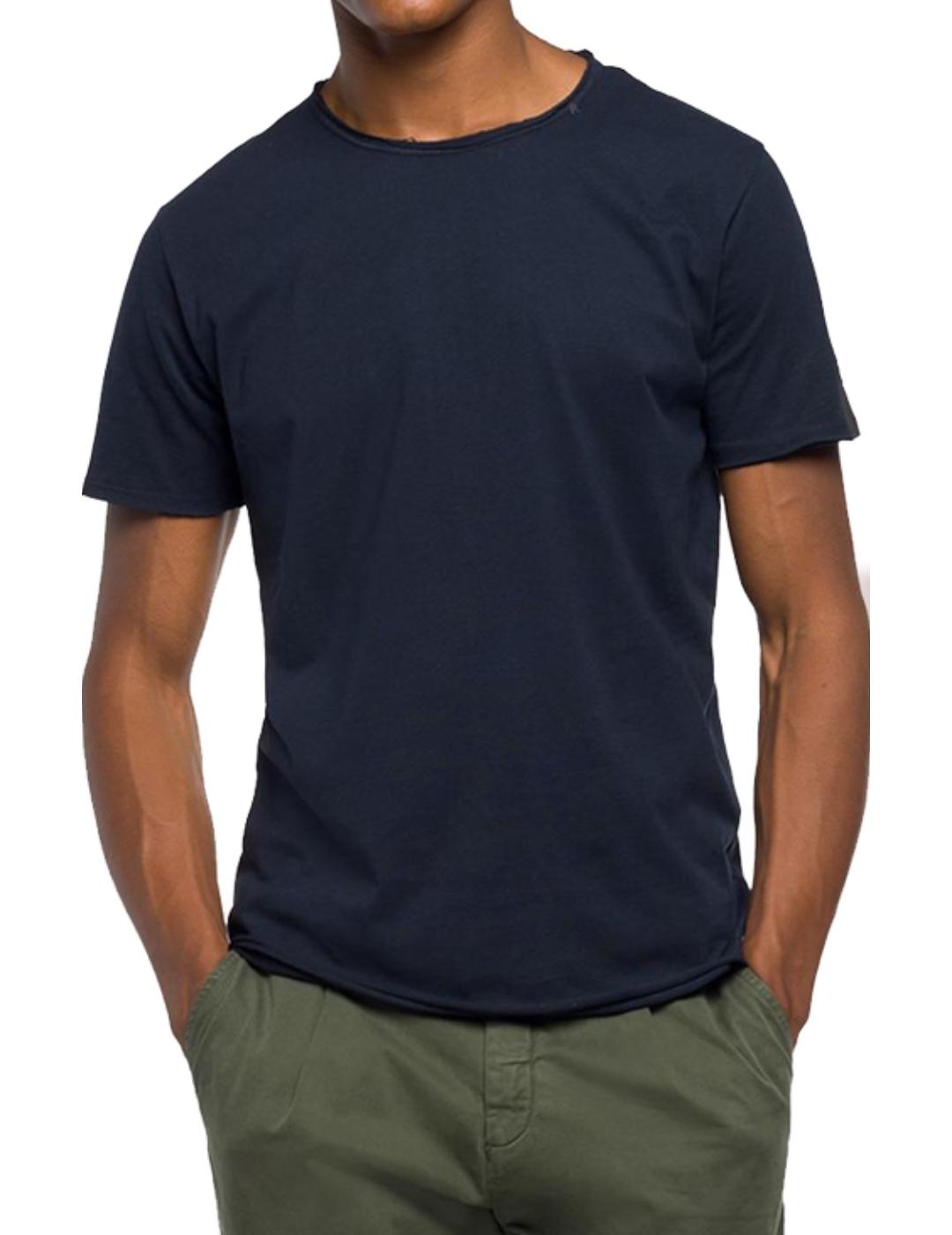 Camiseta básica Replay marino para hombre -&