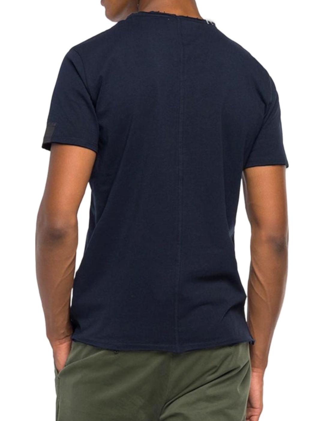 Camiseta básica Replay marino para hombre -&