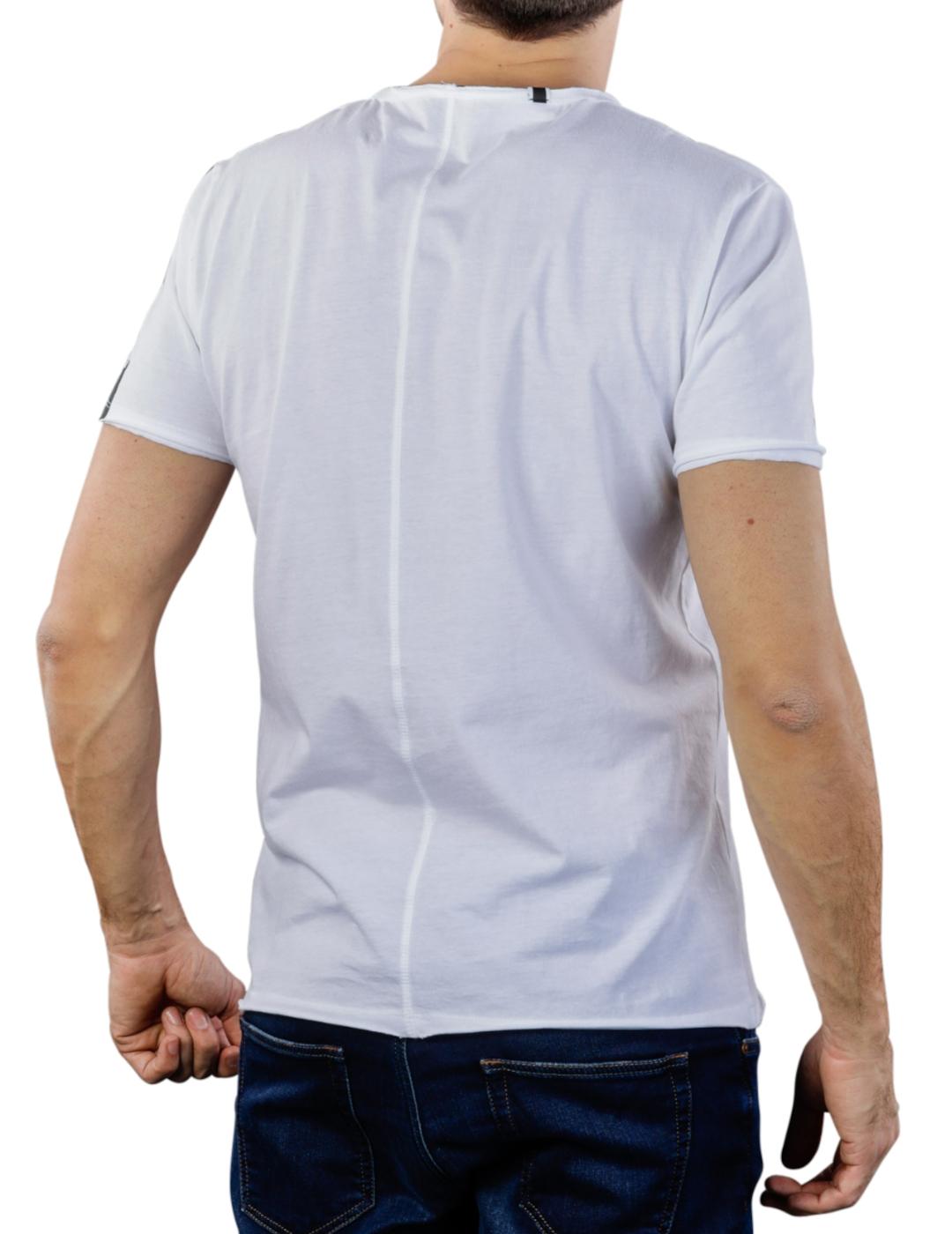 Camiseta Replay cuello en 'V' en color blanco para hombre-y
