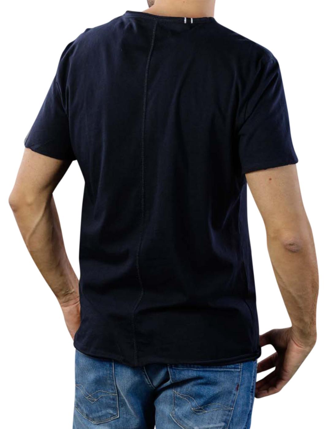 Camiseta Replay cuello en 'V' en color marino para hombre-y