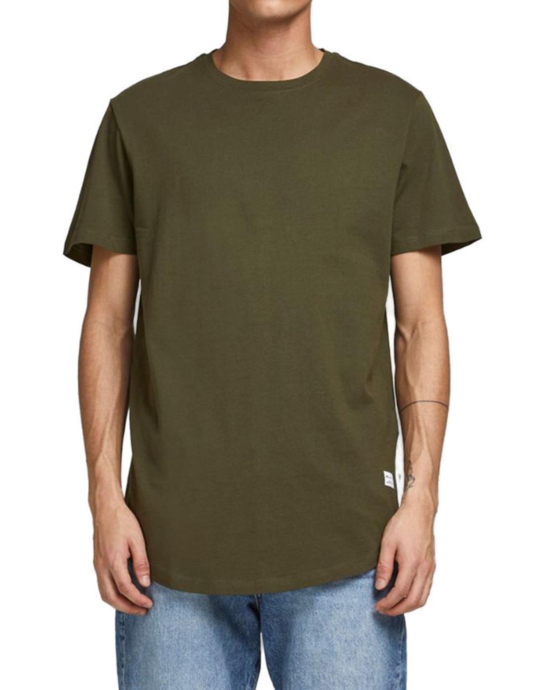 Camiseta Jack&Jones Enoa manga corta verde kaki para hombre