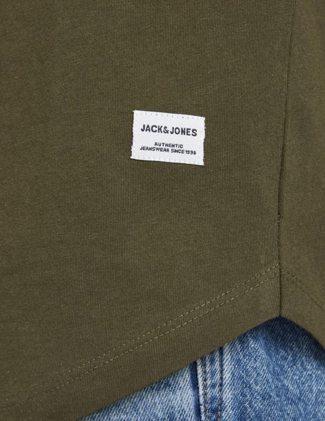 Camiseta Jack&Jones Enoa manga corta verde kaki para hombre