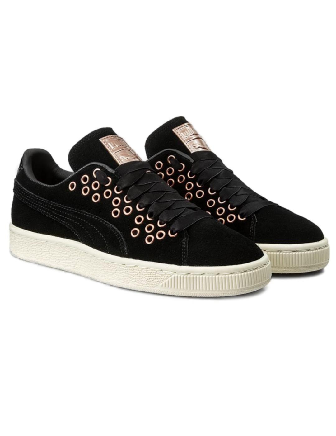 Zapatillas Puma Suede XL Lace negra para mujer