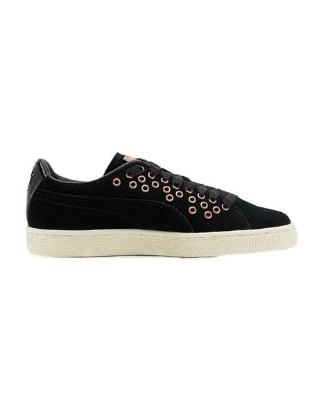 Zapatillas Puma Suede negras y blancas para mujer