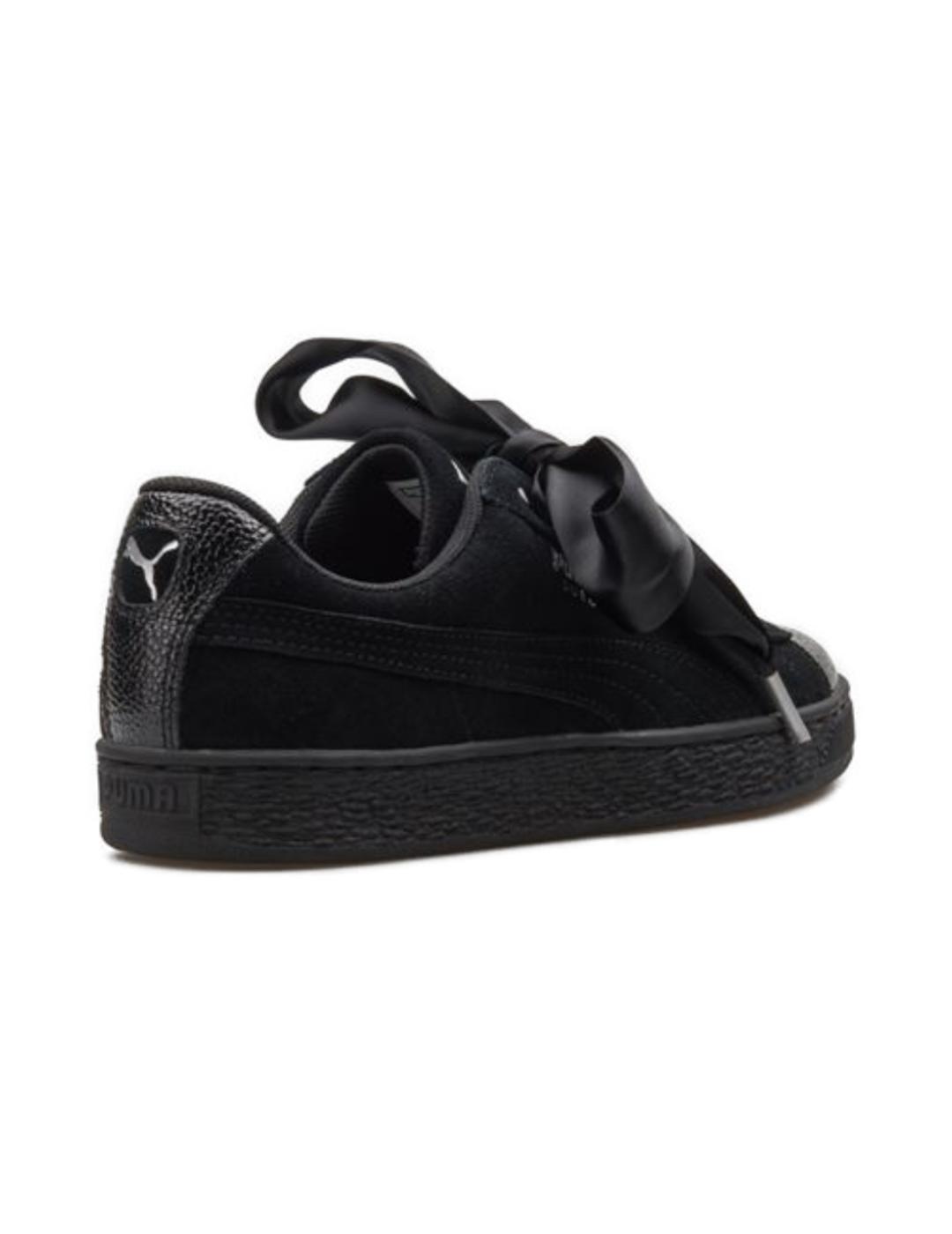 SUEDE HEART BUBBLE BLACK-S