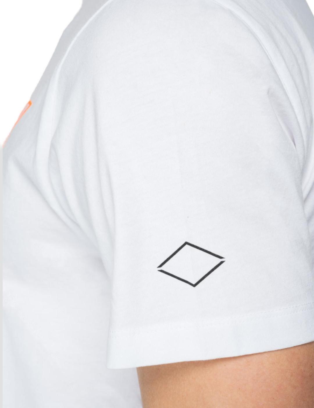 Camiseta Replay letra naranja blanca para hombre-z