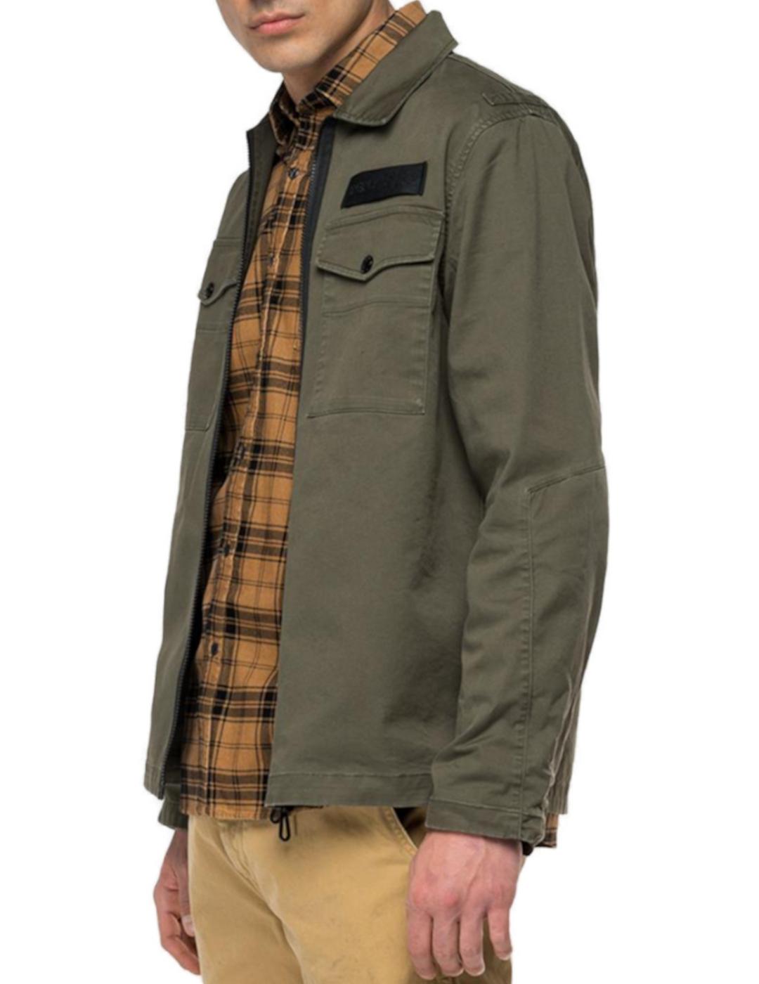 Sobrecamisa Replay verde militar para hombre-z