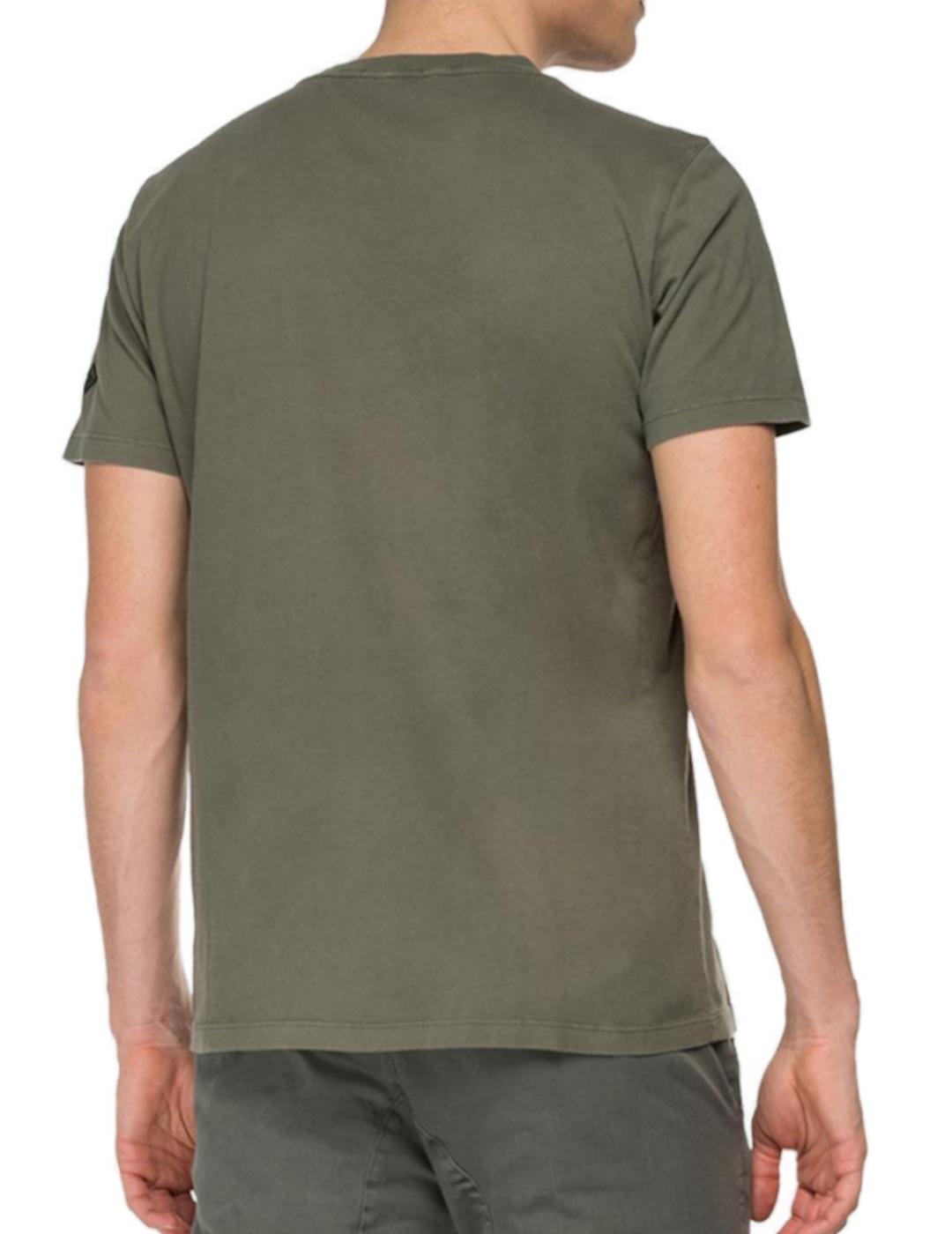 Camiseta Replay letras verde para hombre-z