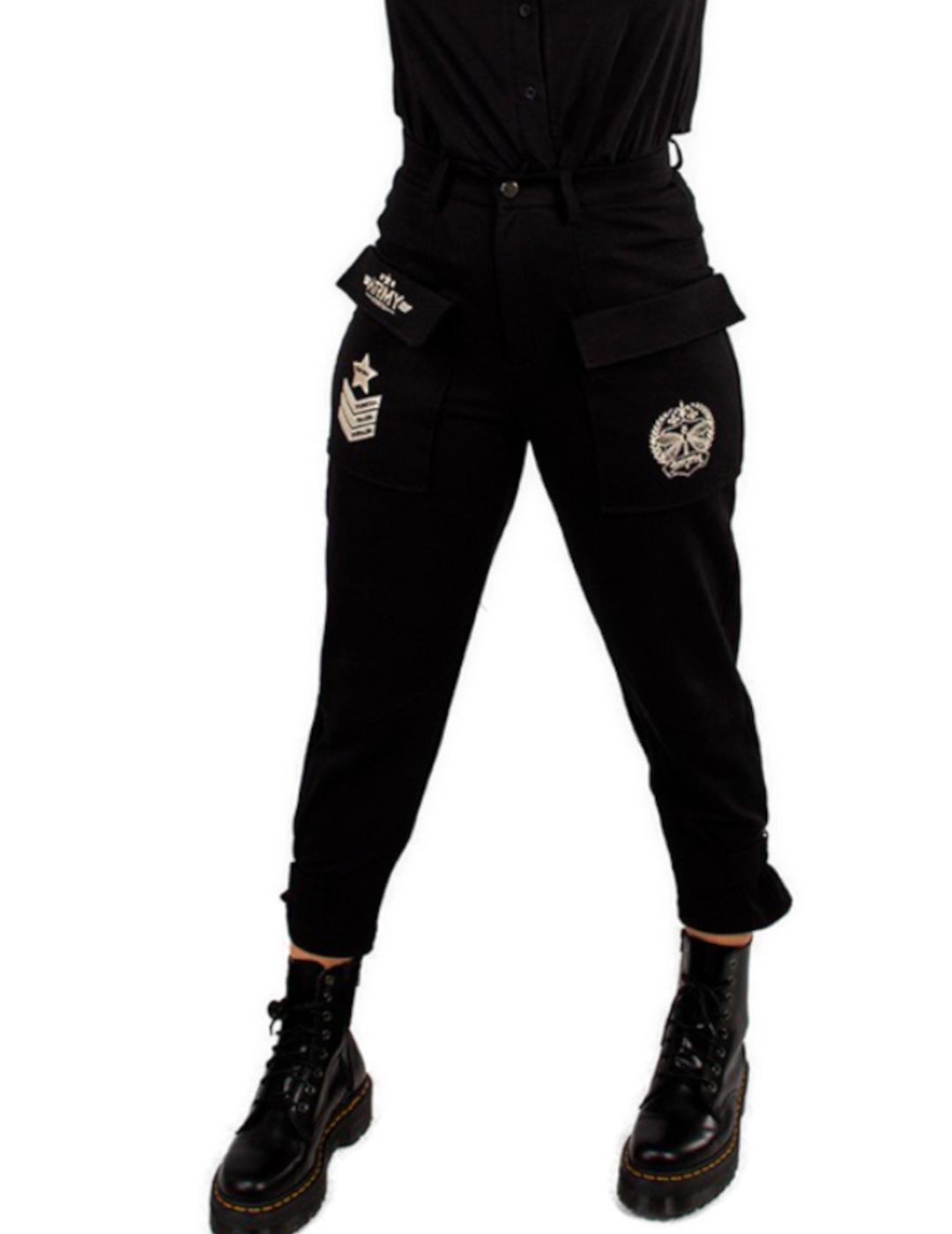 Pantalón Animosa negro Army para mujer-z
