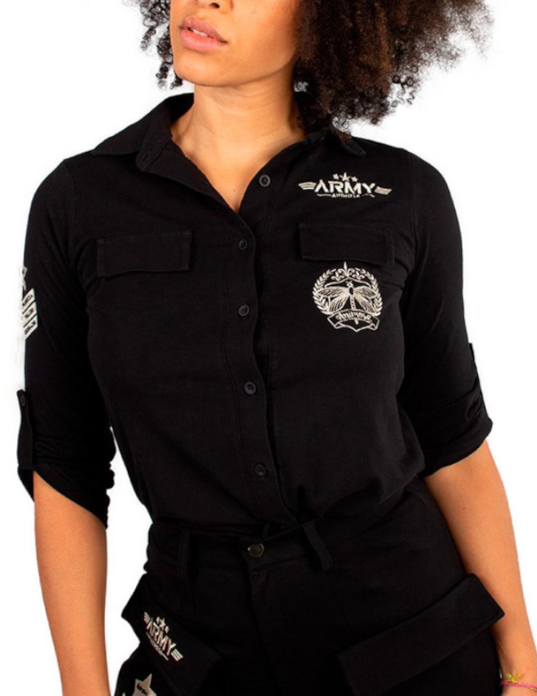 Camisa Animosa negra Army para mujer-z
