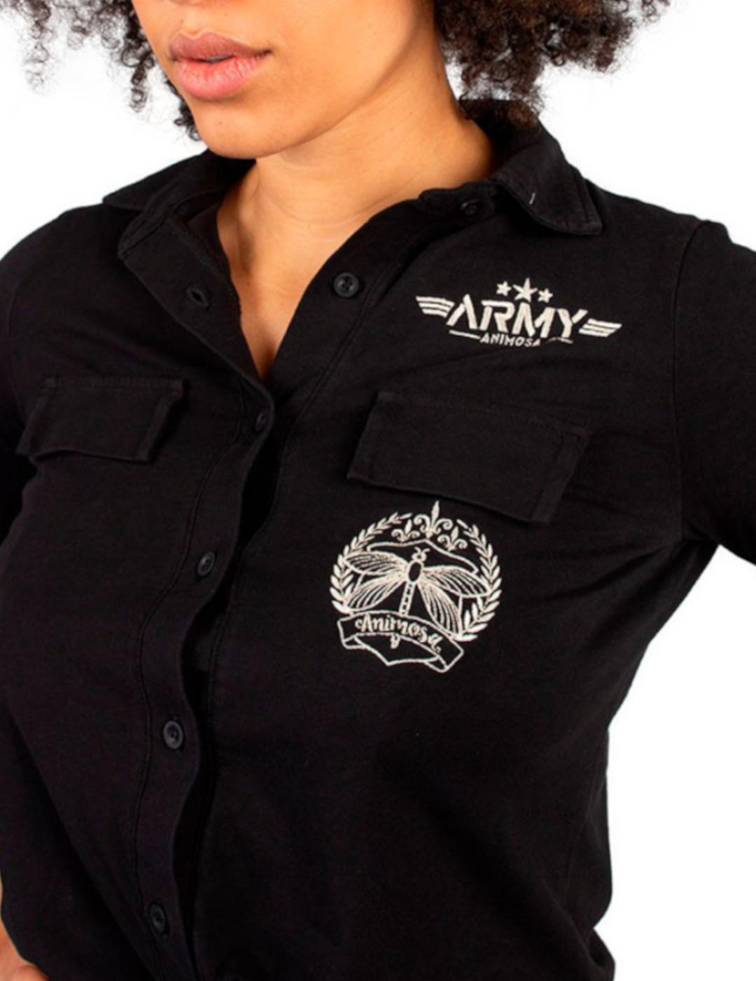 Camisa Animosa negra Army para mujer-z