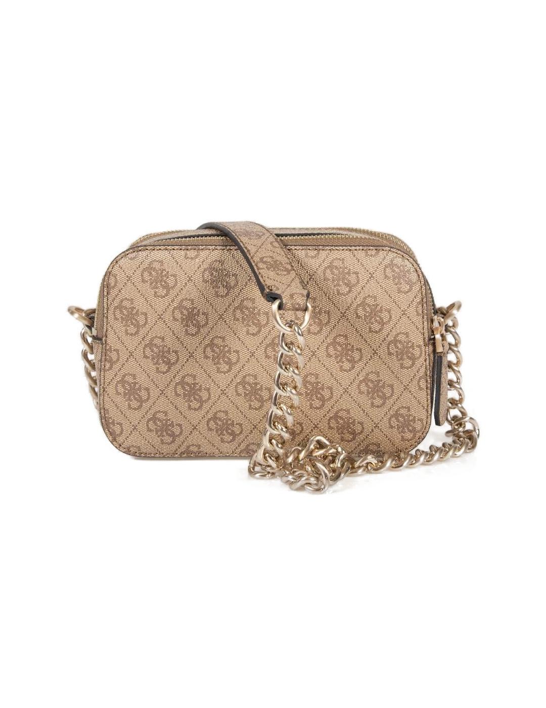 Bolso Guess Noelle beige con logo para mujer-z