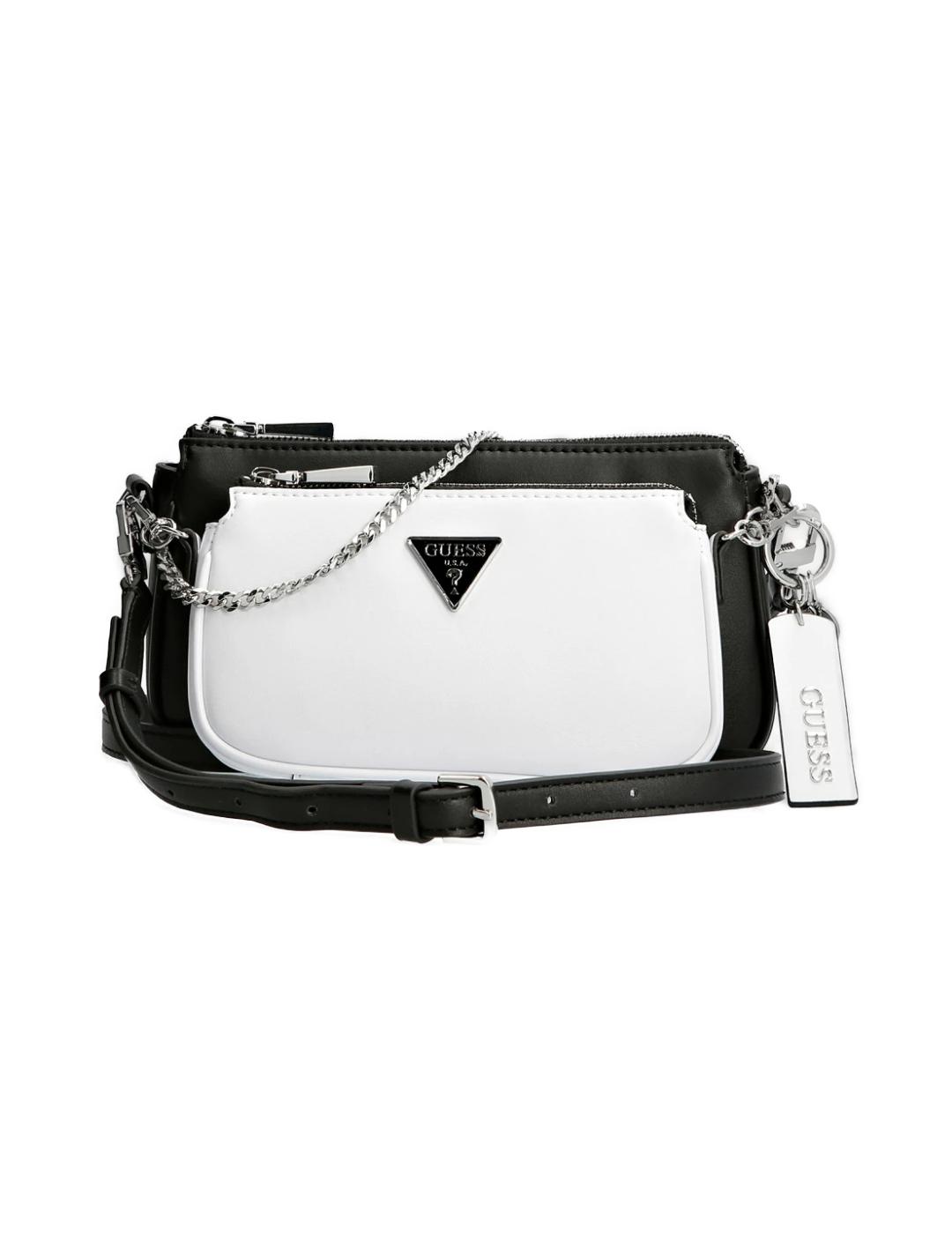 Bolso Guess Arie blanco y negro para muje-z