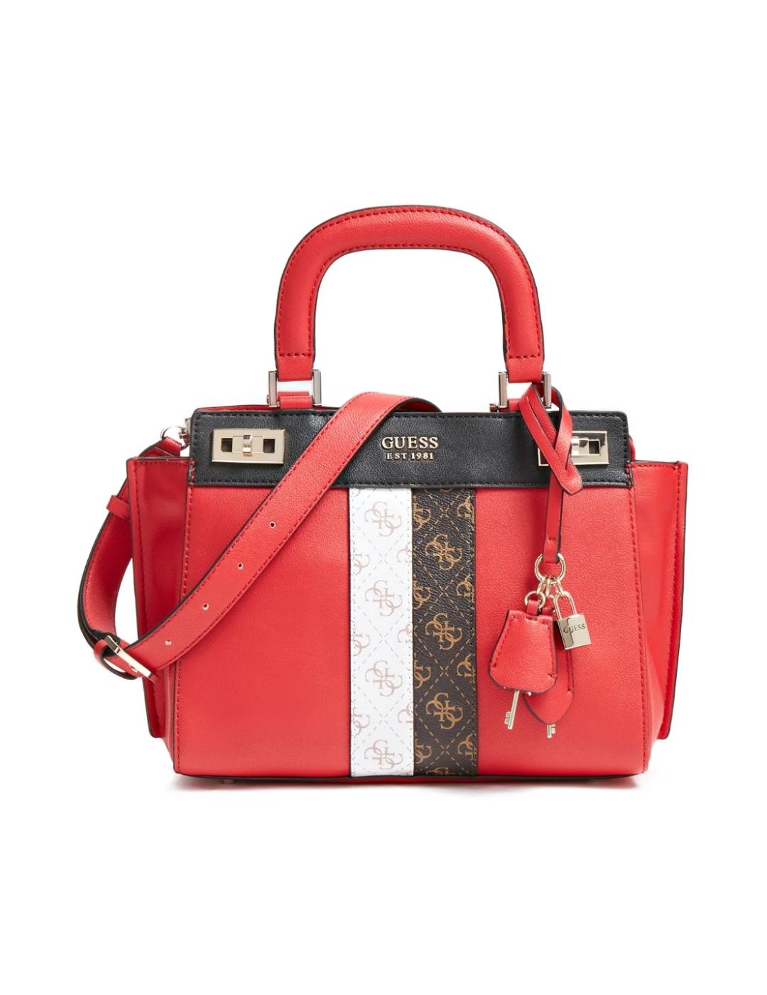 Bolso Guess Katey rojo, negro y blanco  mujer-z