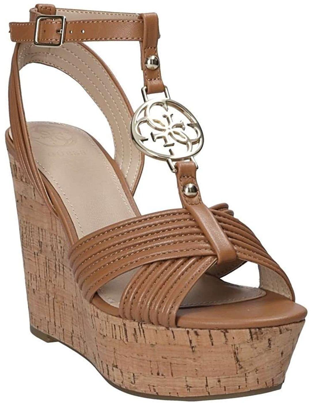 Cuña Guess en color camel para mujer-S