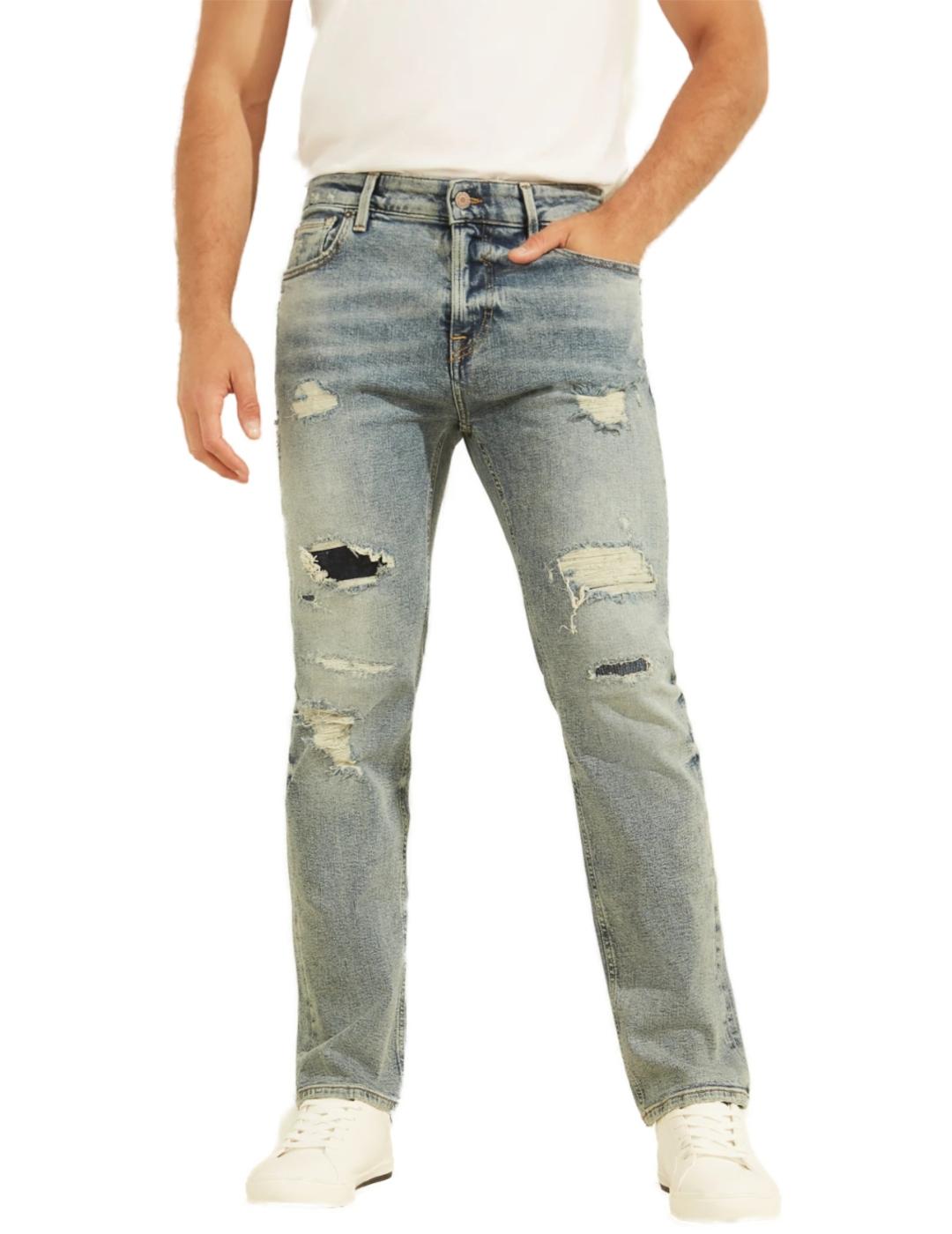 Pantalón vaquero Guess angels roto para hombre-z