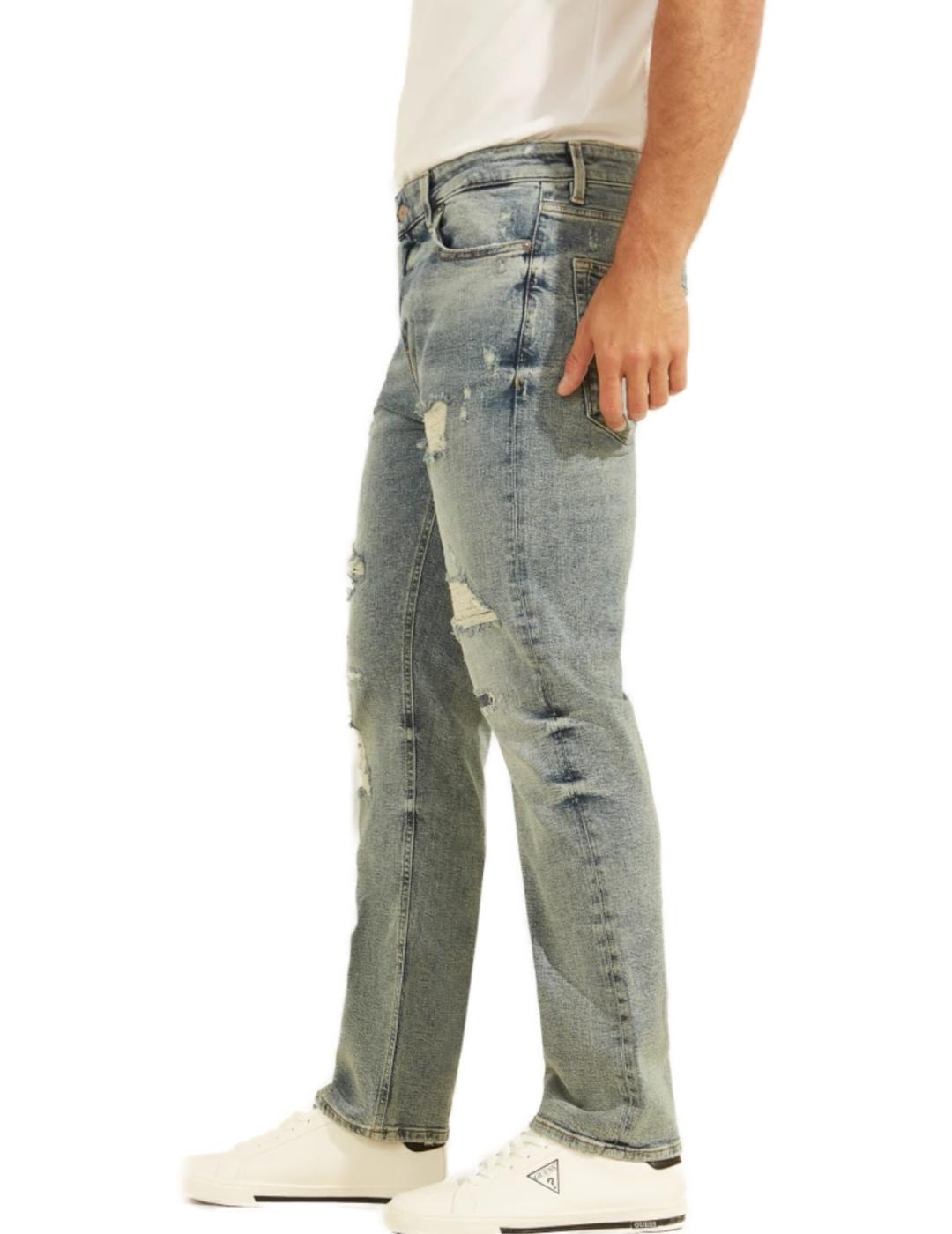 Pantalón vaquero Guess angels roto para hombre-z