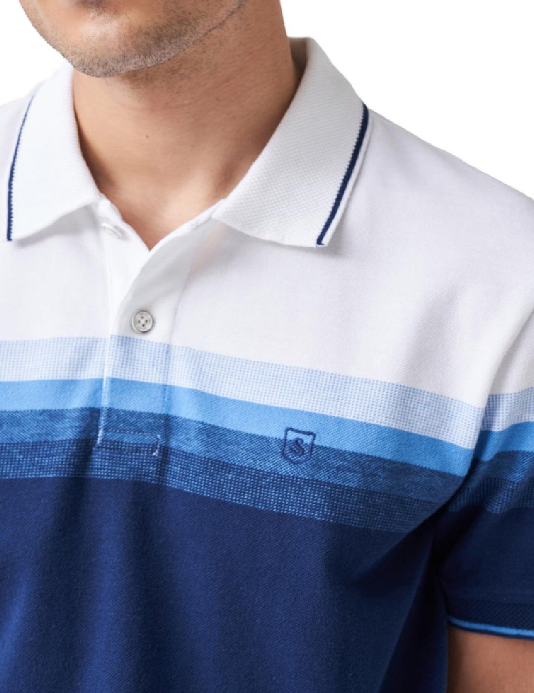 Polo Salsa fit slim degradado en azul de hombre-z