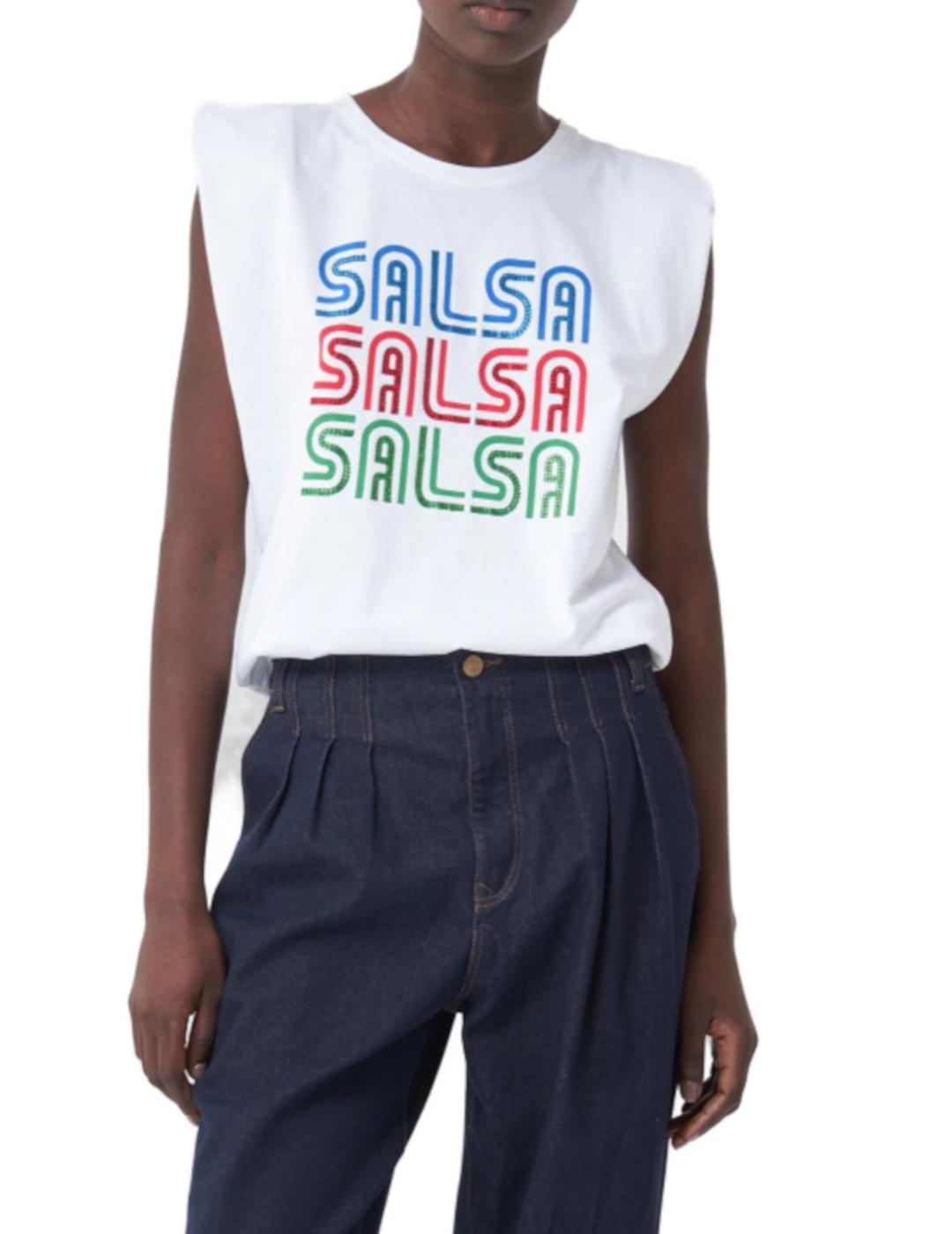Camiseta Salsa logo multicolor para mujer-z