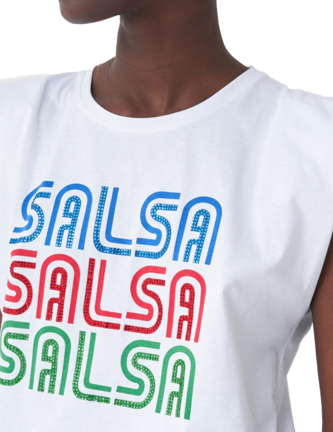 Camiseta Salsa logo multicolor para mujer-z