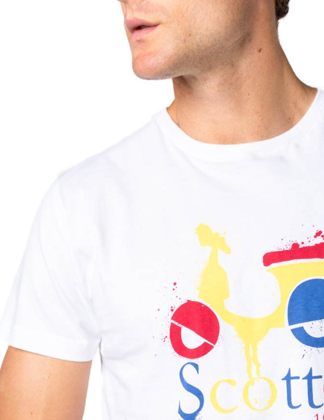 Camiseta Scotta logo spray blanca para hombre-z