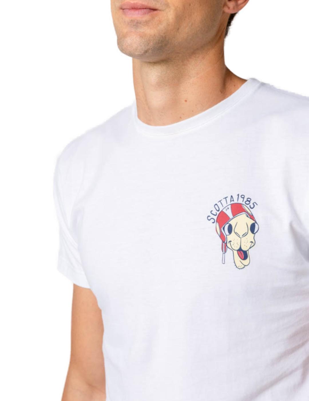 Camiseta Scotta camel blanco para hombre-z