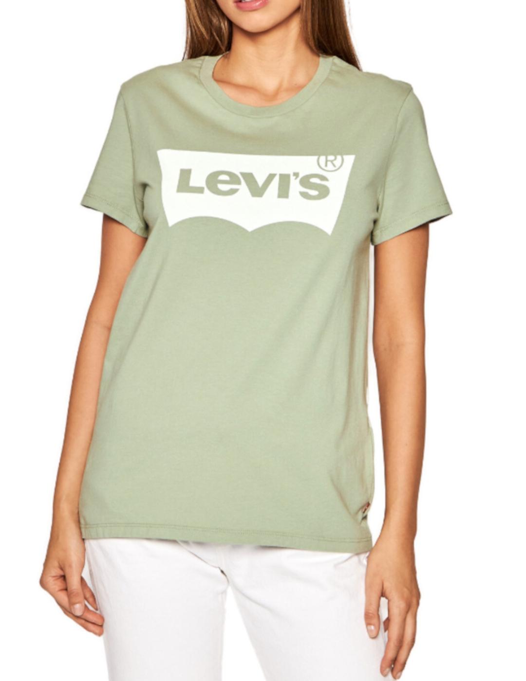 Camiseta Levis Perfect Tee verde para mujer-z